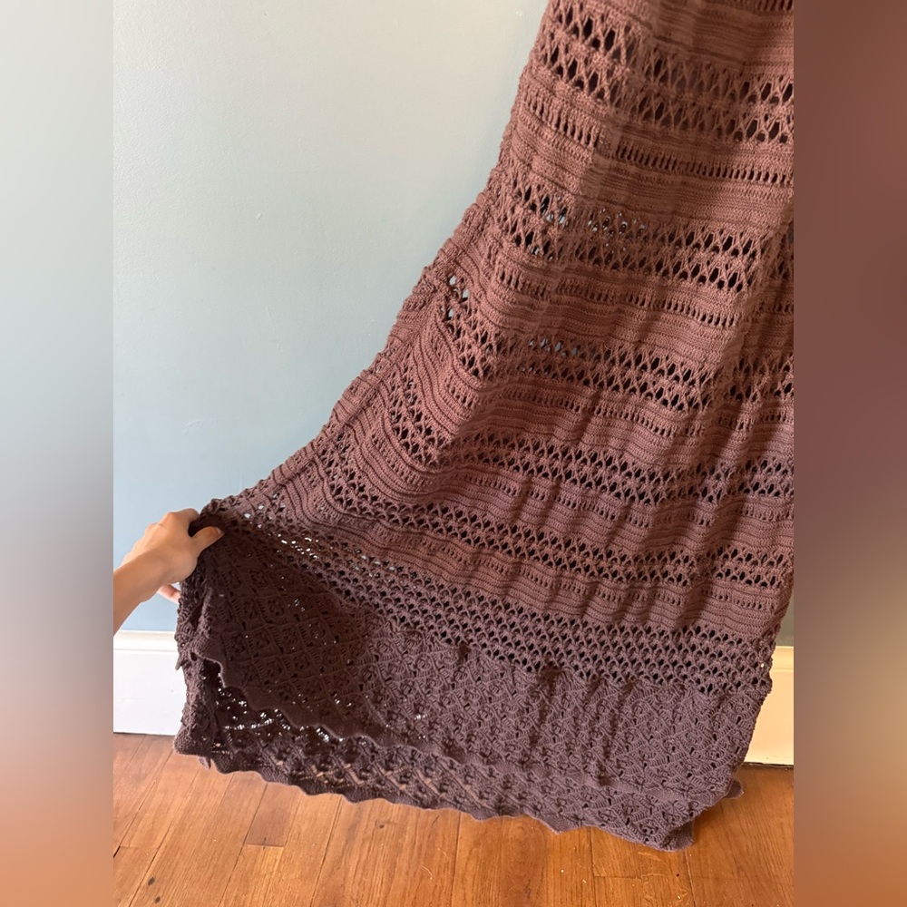 Vintage Moda international Victoria’s Secret Crochet Halter Maxi Dress sz small - Picture 4 of 8